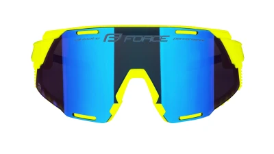 Force GRIP fluo cyklistické brýle - modrá revo skla