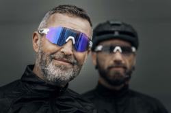 Force MANTRA biele cyklistické okuliare - fialové zrkadlové sklo