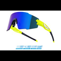 Force MANTRA fluo cyklistické okuliare - modré zrkadlové sklo Force MANTRA fluo cyklistické okuliare - modré zrkadlové sklo