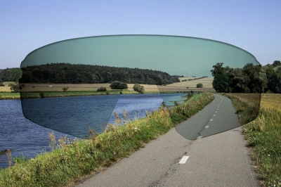 Force MANTRA fluo cyklistické brýle - modré zrc. sklo