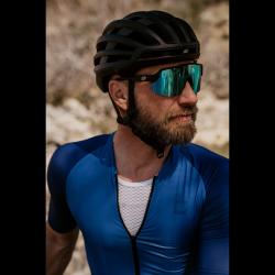 Force PULSE čierne cyklistické okuliare, modré zrkadlové sklo