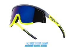 Force SONIC šedo-fluo cyklistické brýle - modro-fial. zrc. skla