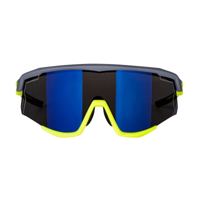 Force SONIC šedo-fluo cyklistické okuliare - modro-fial. zrkadlové sklá