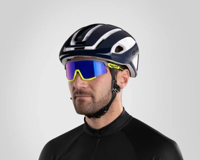 Force SONIC šedo-fluo cyklistické brýle - modro-fial. zrc. skla