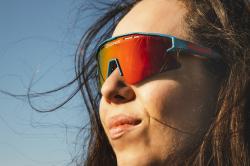 Force SPECTER modro-červené cyklistické okuliare - červené zrkadlové sklo