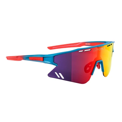 Force SPECTER modro-červené cyklistické brýle - červené zrc. sklo