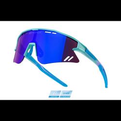 Force SPECTER tyrkysovo-modré cyklistické brýle - modré zrc. sklo