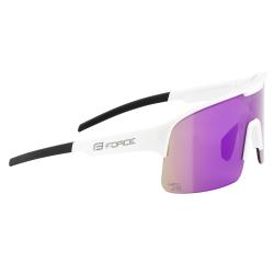 Force SPIRE bílé cyklistické brýle, fialové zrc. sklo