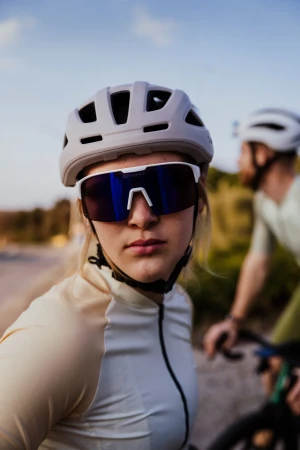 Force SPIRE bílé cyklistické brýle, fialové zrc. sklo