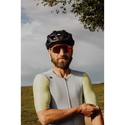 Force STRIVE transparentní, červené zrc. sklo - cyklistické brýle