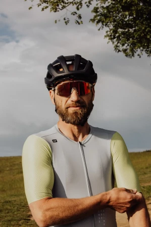 Force STRIVE transparentní, červené zrc. sklo - cyklistické brýle