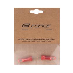 Čiapky galuskového ventilčeka s kľúčom,hliník,červená