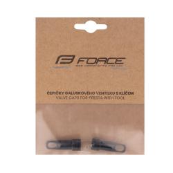 Čepičky galuskového ventilku s klíčem,hliník,črn