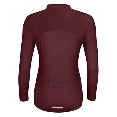 Force CHARM bordo dámsky cyklodres - dlhý rukáv POUZE L (VÝPREDAJ)