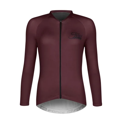 Force CHARM bordo dámský cyklodres - dlouhý rukáv POUZE XL (VÝPRODEJ)