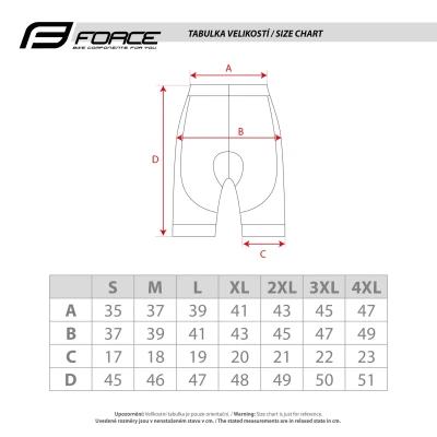 Force COMFORT 2 černé kraťasy s vložkou POUZE 4XL (VÝPRODEJ)