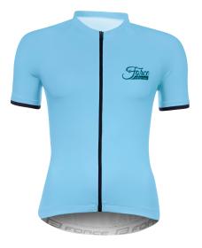 Force CHARM světle modrý dámský cyklistický dres - kr. rukáv
