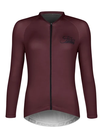 Force CHARM bordo dámský cyklodres - dlouhý rukáv