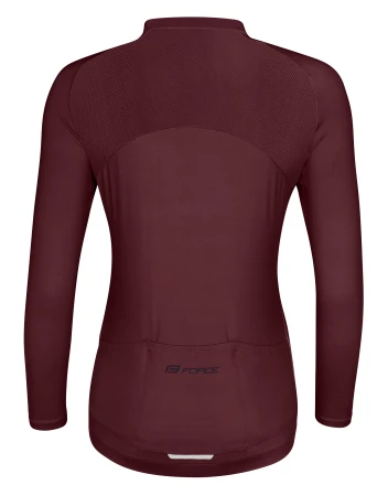 Force CHARM bordo dámský cyklodres - dlouhý rukáv