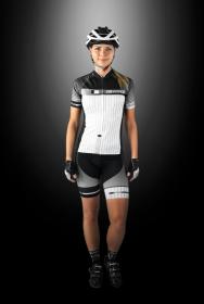 Force DASH LADY černo-bílý dámský cyklodres - kr.rukáv