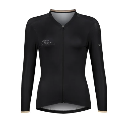 Force GOLD LADY čierny dámsky cyklodres - dlhý rukáv Force GOLD LADY čierny dámsky cyklodres - dlhý rukáv