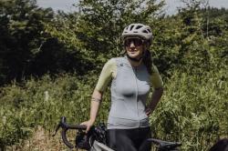 Force LIMIT šedo-limetkový cyklodres - kr. rukáv