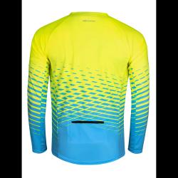 Force MTB ANGLE fluo-modrý cyklodres - dl. rukáv
