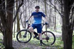 Force MTB ANGLE modrý cyklistický dres - kr. rukáv