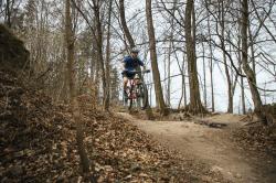 Force MTB ANGLE modrý cyklistický dres - kr. rukáv
