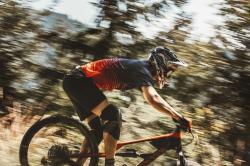 Force MTB ANGLE modro-červený cyklistický dres - kr. rukáv