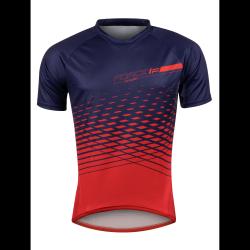 Force MTB ANGLE modro-červený cyklistický dres - kr. rukáv