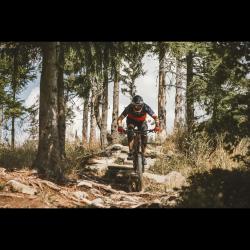 Force MTB ANGLE modro-červený cyklistický dres - kr. rukáv