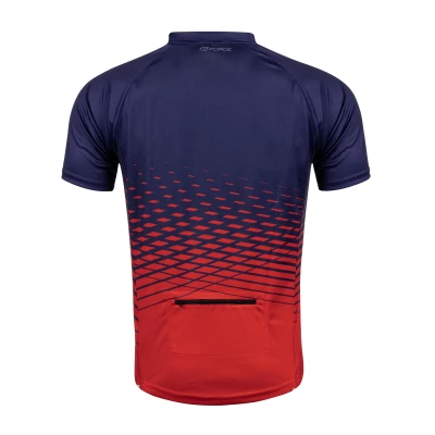 Force MTB ANGLE modro-červený cyklistický dres - kr. rukáv