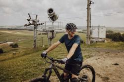Force MTB MOUNT tm.modrý cyklistický dres - krátký rukáv