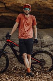 Force MTB MOUNT cihlový cyklistický dres - krátký rukáv