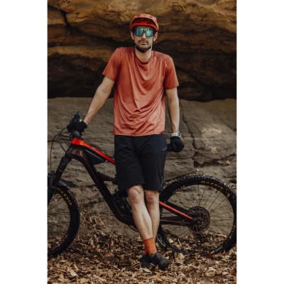 Force MTB MOUNT cihlový cyklistický dres - krátký rukáv