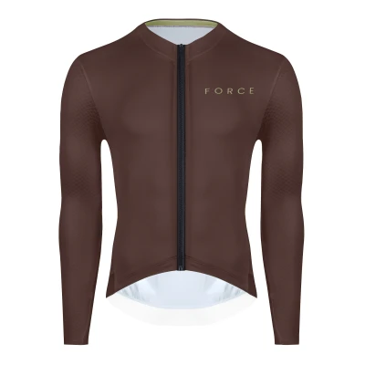 Force PLAIN hnědý dres - dlouhý rukáv Force PLAIN hnědý dres - dlouhý rukáv