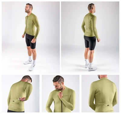 Force Dres PLAIN zelený dres - dlouhý rukáv