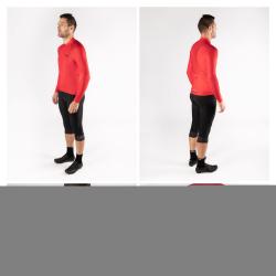 Force PURE červený pánský cyklodres - dlouhý rukáv