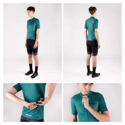 Force PURE petrolejový pánský cyklodres - kr. rukáv