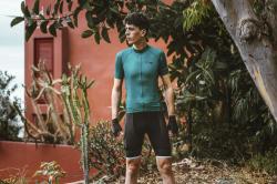 Force PURE petrolejový pánský cyklodres - kr. rukáv