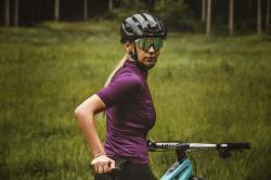 Force PURE LADY fialový dámský cyklodres - kr. rukáv