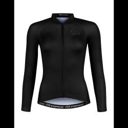 Force PURE UNI černý cyklistický dres - dlouhý rukáv