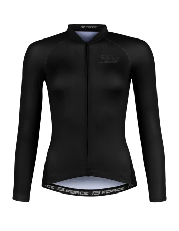 Force PURE UNI černý cyklistický dres - dlouhý rukáv