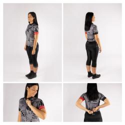 Force SHARD LADY šedo-černý dámský cyklodres -kr. rukáv