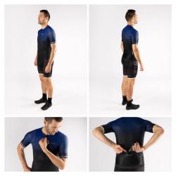 Force SMOOTH modro-černý cyklodres - krátký rukáv