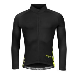 Force SPIKE černo-fluo cyklodres - dlouhý rukáv