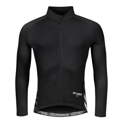 Force SPIKE čierno-biely cyklistický dres - dlhý rukáv