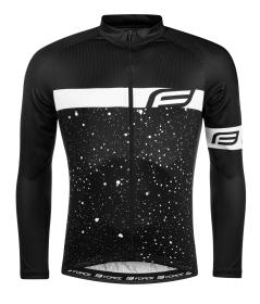 Force SPRAY černo-bílý cyklistický dres - dlouhý rukáv
