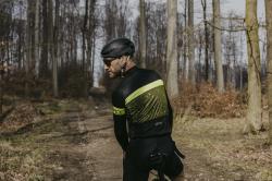 Force SPRAY army-fluo pánský cyklistický dres - dlouhý rukáv